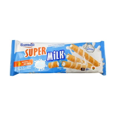 Вафельные трубочки «Витьба Super milk» с молоком
