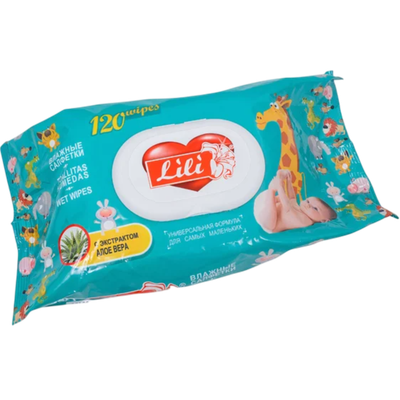Влажные салфетки «Lili» с экстрактом алое вера 120шт