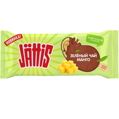 Мороженое  эскимо «Jattis» зеленый чай и манго