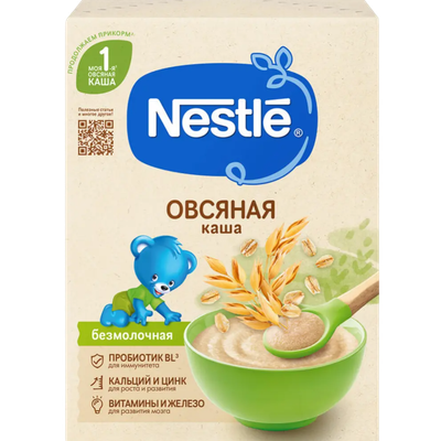 Каша детская «Nestle» овсяная безмолочная 5 месяцев +