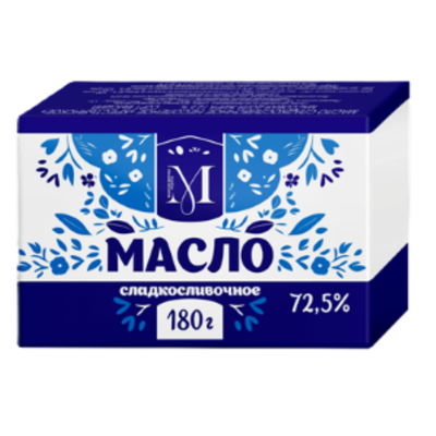 Масло сливочное «Крестьянское» 72,5% 180 г
