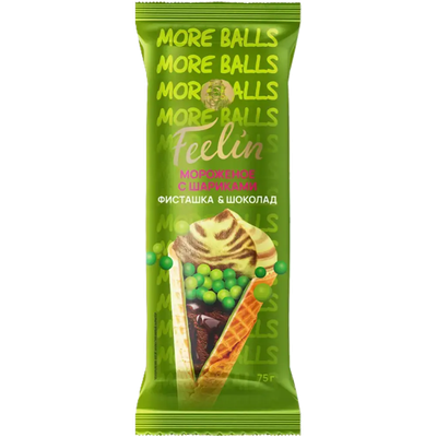 Мороженое пломбир «Feelin» рисовые шарики с ароматом фисташки