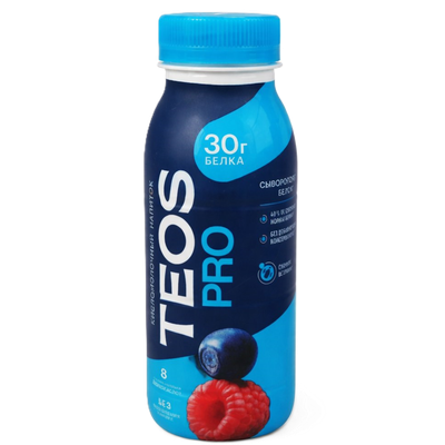 Напиток кисломолочный «Teos pro» обезжиренный черника-малина