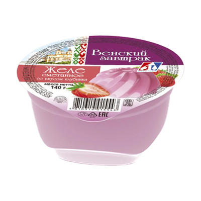 Желе сметанное «Венский завтрак» клубника 15%