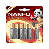 Батарейки AA Nanfu (LR6) 6шт в блистере, щелочные 1.5В, высокой ёмкости 