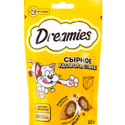 Лакомство Dreamies для взрослых кошек сырное удовольствие