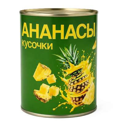 Ананасы консервированные «Greenmix» кусочки в сиропе