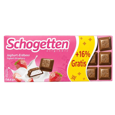 Шоколад молочный Schogetten клубника-йогурт