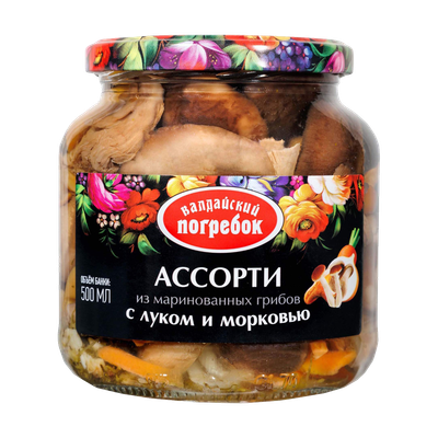 Ассорти из маринованных грибов «Валдайский погребок»