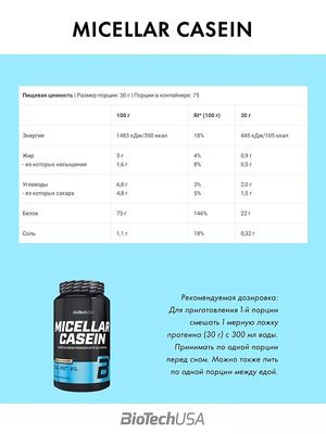 Протеин Micellar Casein, Biotech USA КЛУБНИКА