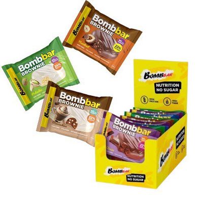 Протеиновые брауни Bombbar, АССОРТИ №2, 9 шт по 50 г 