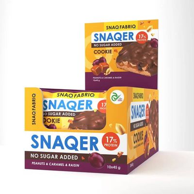 Печенье SNAQER - Арахис, изюм и карамель, 45г 