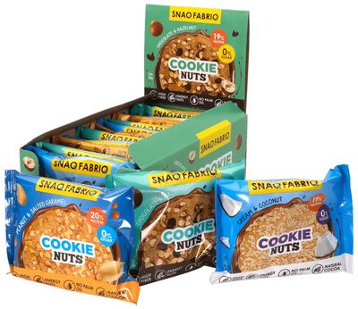 Печенье Cookie Nuts, Snaq Fabriq, Арахис с солёной карамелью, 35 г 