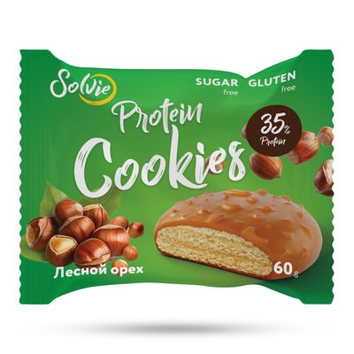 Печенье протеиновое Solvie, Лесной орех, 60 г 