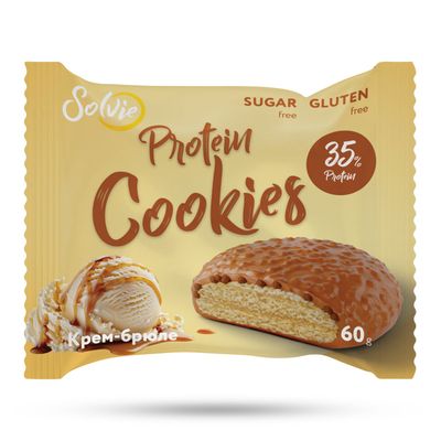 Печенье протеиновое Solvie, Крем-брюле, 60 г 