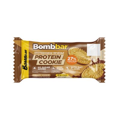Протеиновое печенье-сэндвич СЛИВОЧНОЕ ПЕЧЕНЬЕ, Bombbar, 25 г 
