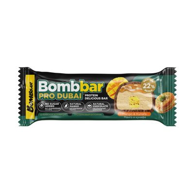 Протеиновый батончик Bombbar PRO DUBAI, Манго с хрустящим тестом, 45 г 
