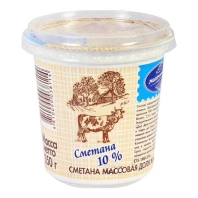 Сметана «Молочный мир» 10%