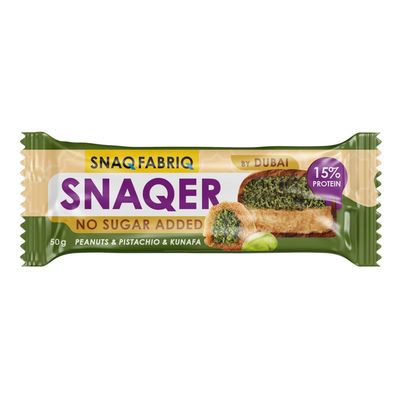 Протеиновый Батончик в шоколаде SNAQER, Snaq Fabriq, Арахис, фисташка и катаифи, 50г 