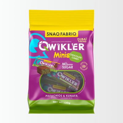 Шоколадный батончик QWIKLER MINIS Фисташка и хрустящее тесто, 130г 