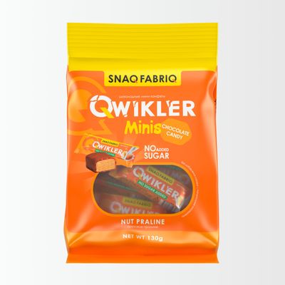 Шоколадный батончик QWIKLER MINIS Ореховое пралине, 130г 