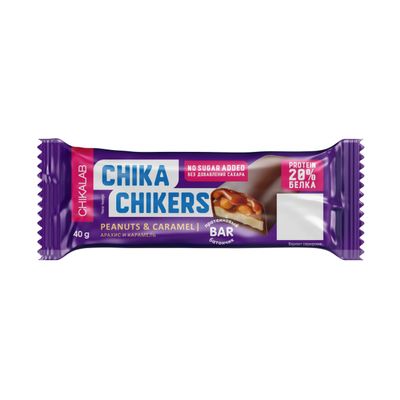 Батончик CHIKA CHIKERS, CHIKALAB, АРАХИС-КАРАМЕЛЬ, 40 г 
