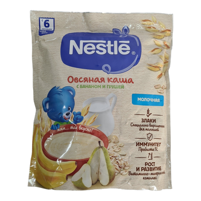 Каша овсяная «Nestle» с бананом и грушей с 6 месяцев