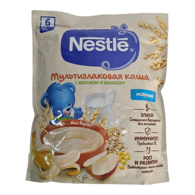 Каша мультизлаковая «Nestle» с яблоком и бананом с 6 месяцев