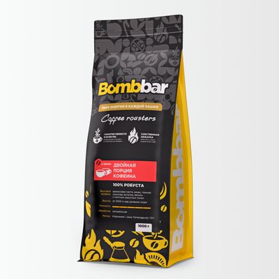 Кофе 100% РОБУСТА, BombBar, 1000 г 