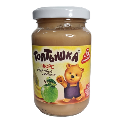 Пюре «Топтышка» фруктовый салатик с 6 месяцев