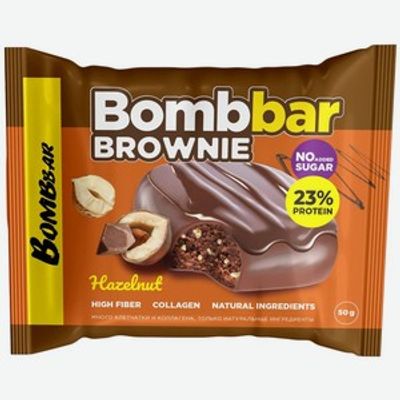 Протеиновый брауни Bombbar 50г ФУНДУК 