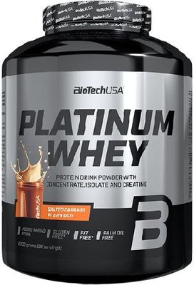 Протеин PLATINUM + Creatine, BioTechUSA, СОЛЕНАЯ КАРАМЕЛЬ, 2000 г 