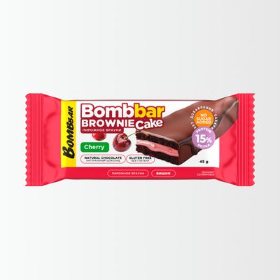 Протеиновый брауни Bombbar Cake, Вишня, 50г 