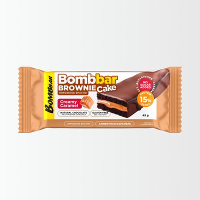 Протеиновый брауни Bombbar Cake, Сливочная карамель, 50г 