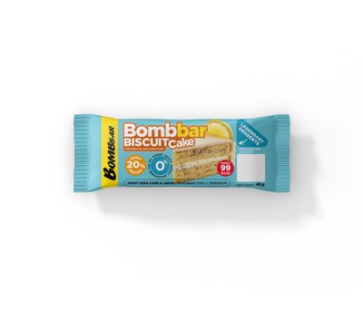 Протеиновое пирожное Bombbar Biscuit, МАКОВЫЙ ТОРТ С ЛИМОНОМ, 45 г 