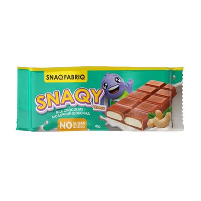 Молочная шоколадка, SNAQY, МОЛОЧНО-ОРЕХОВАЯ ПАСТА С КЕШЬЮ, 55г 