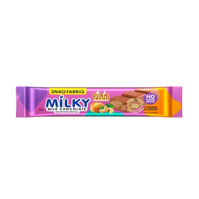 Молочная шоколадка со кешью и хрустящим тестом, Snaq Fabriq, 34г 