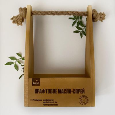 Деревянная подставка для трёх баллонов масла (Цвет сосна) 