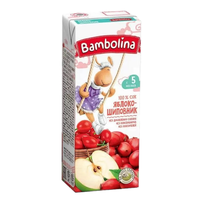 Сок «Bambolina» яблоко-шиповник с 5 месяцев 