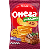 Чипсы рифленые «Онега» стейк на гриле
