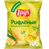 Чипсы рифленые «Lays» нежный сыр с луком