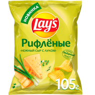 Чипсы рифленые «Lays» нежный сыр с луком - Мир Продуктов №3