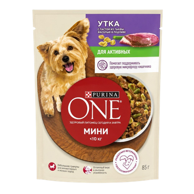 Корм для собак Purina ONE утка с пастой и фасолью