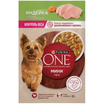 Корм для собак Purina ONE индейка с морковью и горошком
