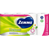 Туалетная бумага Zemma Deluxe ромашка - Мир Продуктов №3