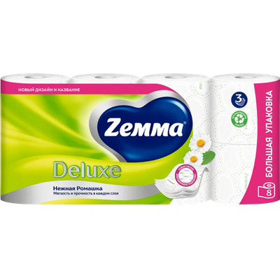 Туалетная бумага Zemma Deluxe ромашка