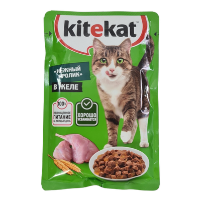 Корм для кошек «Kitekat» нежный кролик в желе
