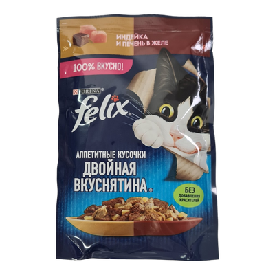 Корм для кошек «Felix» индейка и печень в желе