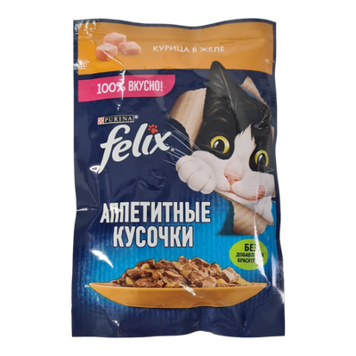 Корм для взрослых кошек «Felix» курица в желе