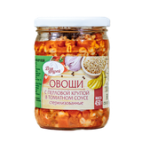Овощи «Для друзей» с перловой крупой в соусе
